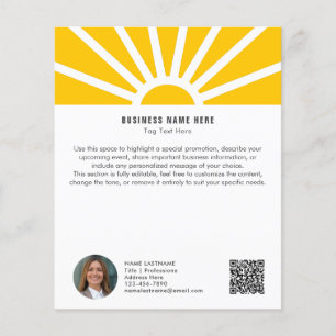 2   Aangepaste Foto QR Modern Yellow Sunrise Busin Flyer