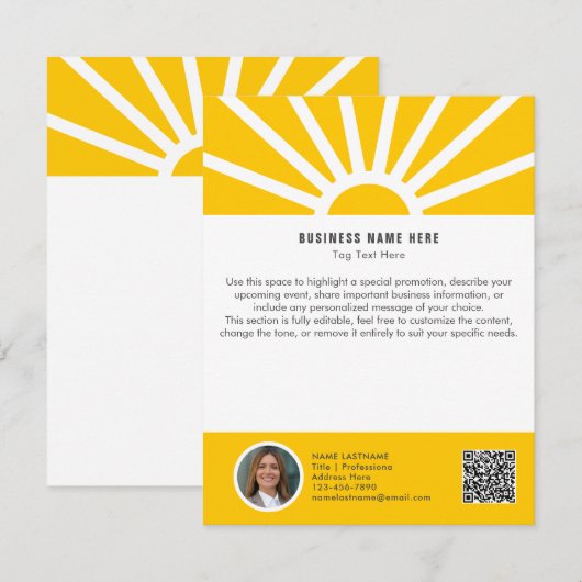 2 | Aangepaste Foto QR Sunrise Business Info Kaart (Voorkant / Achterkant)