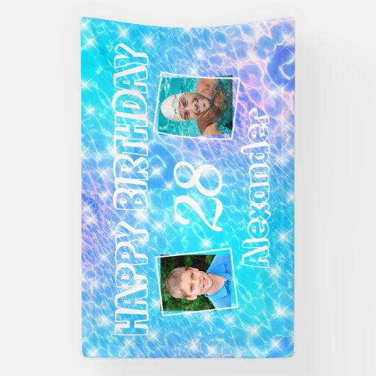 2 aangepaste foto's Waterrimpels van poolverjaarda Spandoek (Verticaal)