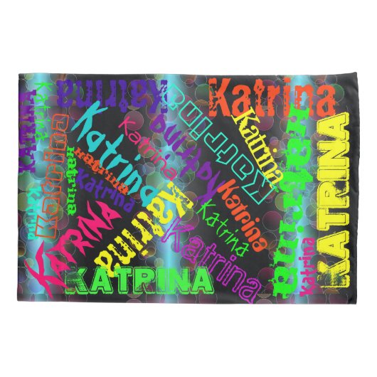 2 Aangepaste Hoesjes voor Neon Name Collage Pillow Kussensloop (Achterkant-Links)