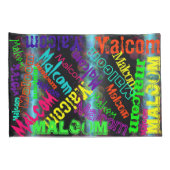2 Aangepaste Hoesjes voor Neon Name Collage Pillow Kussensloop (Achterkant-Rechts)