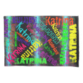 2 Aangepaste Hoesjes voor Neon Name Collage Pillow Kussensloop (Voorkant-Links)