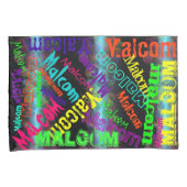 2 Aangepaste Hoesjes voor Neon Name Collage Pillow Kussensloop (Voorkant-Rechts)