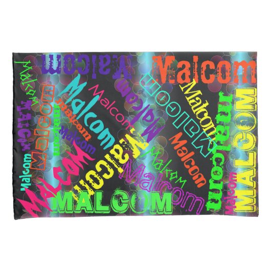 2 Aangepaste Hoesjes voor Neon Name Collage Pillow Kussensloop (Voorkant-Rechts)