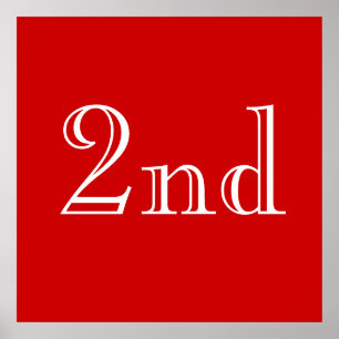 2. Aangepaste tekst. Rood en wit. Poster