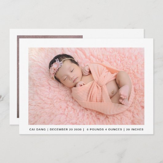 2 Aankondiging van de geboortedatum van het fotosc (Voorkant / Achterkant)