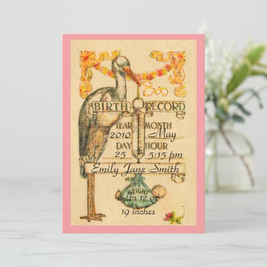 2 Aankondiging van een ronde roze  stijl (Staand voorkant)