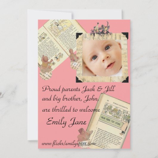 2 Aankondiging van een ronde roze stijl (Achterkant)