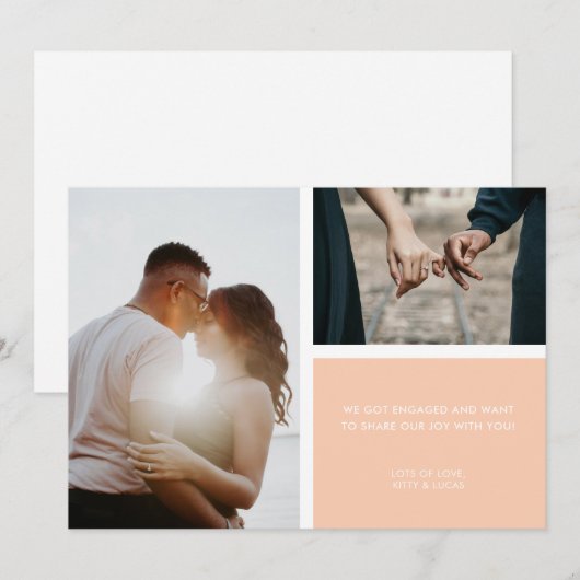 2 Aankondiging van eenvoudig Verloving voor foto's (Voorkant / Achterkant)