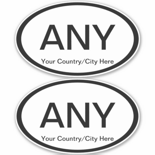 2 Aanpasbare ovale Euro Auto Stickers (Voorkant)