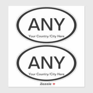 2 Aanpasbare ovale Euro Auto Stickers
