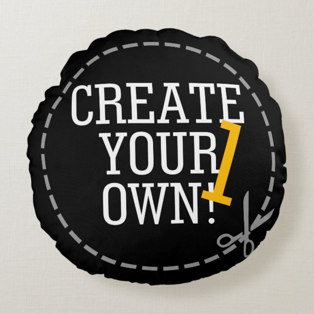 2 afbeeldingen Eenvoudig in twee stappen uw eigen  Rond Kussen (Voorkant)