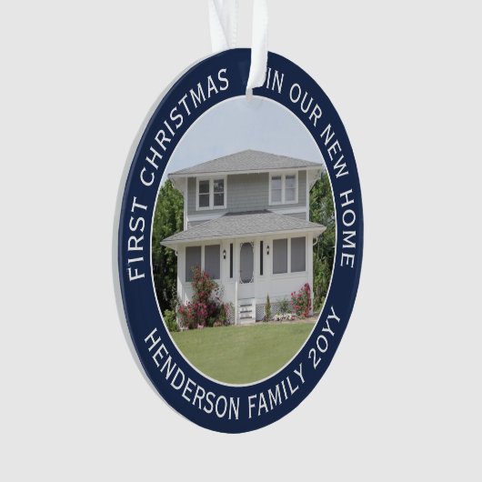 2 Afbeeldingen Eerste Kerstdagen Nieuwe thuismarin Ornament (voorkant)