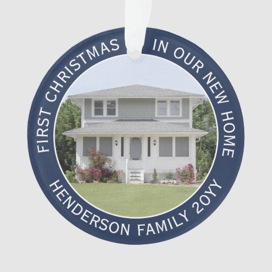 2 Afbeeldingen Eerste Kerstdagen Nieuwe thuismarin Ornament (voorkant)