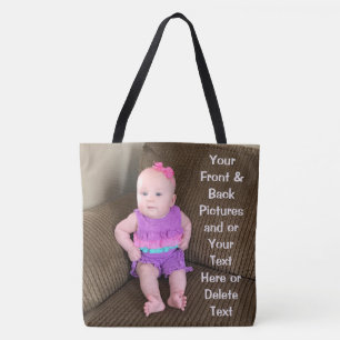 2 Afbeeldingen en Jouw tekst op gepersonaliseerde Tote Bag