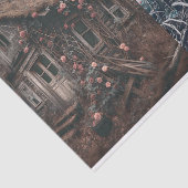 2 Afbeeldingen van het oude huis in de Bossen Deco Tissuepapier (Detail)