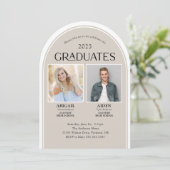 2 Afgestudeerden dubbele Afstuderen boog Kaart (Staand voorkant)