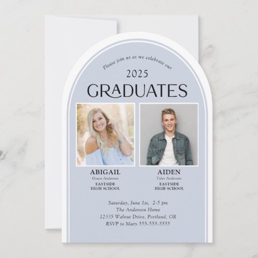 2 Afgestudeerden dubbele Afstuderen boog Kaart (Voorkant)