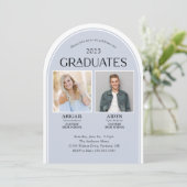 2 Afgestudeerden dubbele Afstuderen boog Kaart (Staand voorkant)