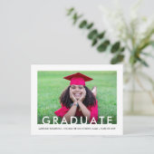 2 Afstuderen foto's Modern Minimal Graduation Part Uitnodiging Briefkaart (Staand voorkant)