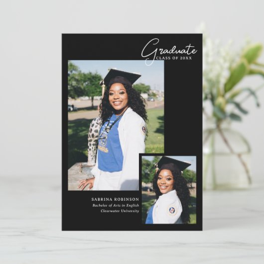 2 Afstuderen Fotoscript Typografie Aankondiging (Staand voorkant)