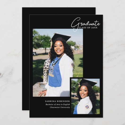 2 Afstuderen Fotoscript Typografie Aankondiging (Voorkant / Achterkant)