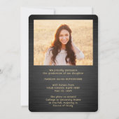 2 Afstuderen met foto's geborsteld zwart en Gold S Aankondiging (Achterkant)