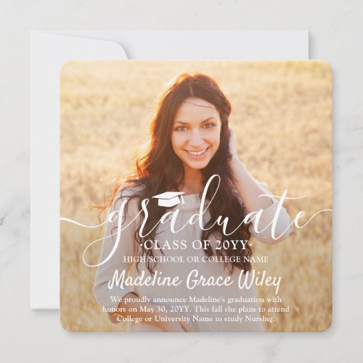 2 Afstuderen voor overlay vierkanaals foto's en wi Aankondiging (Voorkant)