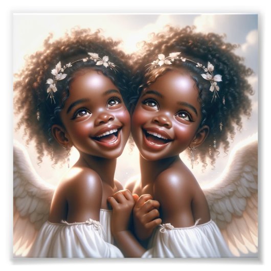 2 Angel Kidz Premium Satijn Fotopapier Foto Afdruk (Voorkant)