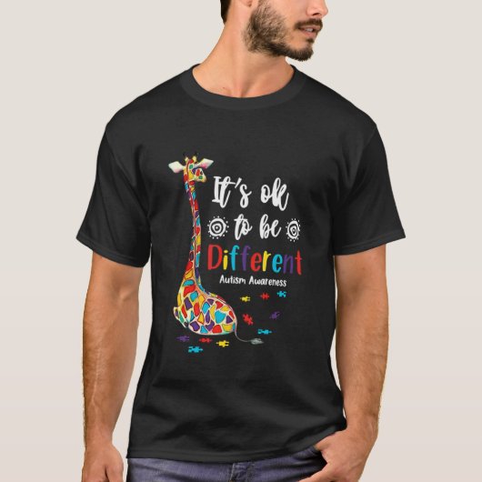 2 april Het is oké om anders te zijn Autisme bewus T-shirt (Voorkant)