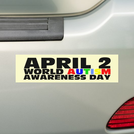 2 april, Wereld Autisme Bewustzijn Dag Bumpersticker (Op auto)