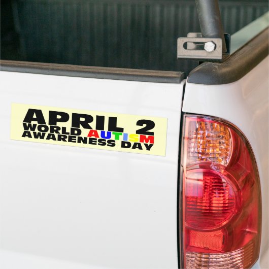 2 april, Wereld Autisme Bewustzijn Dag Bumpersticker (Op Truck)