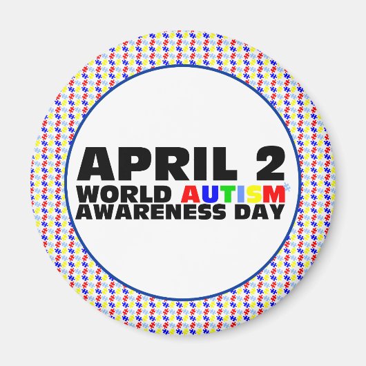 2 april, Wereld Autisme Bewustzijn Dag Magneet (Voorkant)