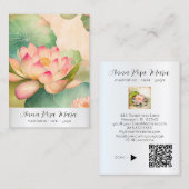 *~* 2 Art Lotus FOTO Natuur Bloemen QR AP67 Visitekaartje (Voorkant / Achterkant)