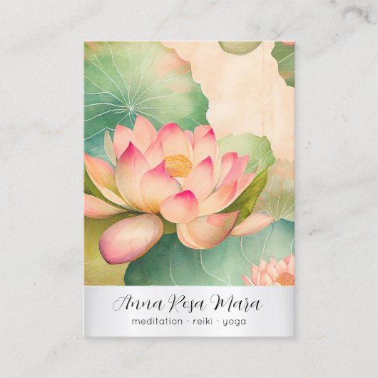 *~* 2 Art Lotus FOTO Natuur Bloemen QR AP67 Visitekaartje (Voorkant)