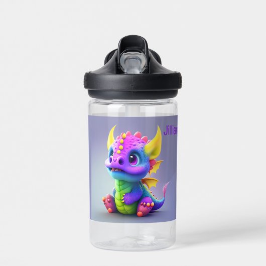 2 Baby Dragon Naam kind toevoegen Cute Waterfles (Voorkant)
