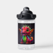 2 Baby Dragon Naam kind toevoegen Cute Waterfles (Achterkant)