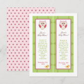 2 Baby shower Bladwijzer Liefde en Natuur Meisje W Uitnodiging Briefkaart (Voorkant / Achterkant)