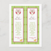 2 Baby shower Bladwijzer Liefde en Natuur Meisje W Uitnodiging Briefkaart (Voorkant)