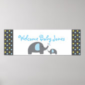 2 Baby shower Sprinkle Party Banner olifanten Poster (Voorkant)