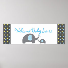 2 Baby shower Sprinkle Party Banner olifanten Poster