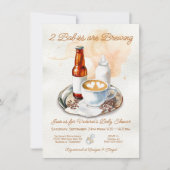 2 Baby's brouwen koffie bier babyfles shower Kaart (Voorkant)