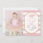 2 Ballerina verjaardagsuitnodiging omzetten Kaart (Voorkant)