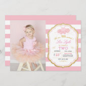 2 Ballerina verjaardagsuitnodiging omzetten Kaart (Voorkant / Achterkant)