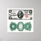 $2 Bankbiljet Silver Certificate Series 1891 Canvas Afdruk (Voorkant)