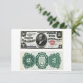 $2 Bankbiljet Silver Certificate Series 1891 Kaart (Staand voorkant)