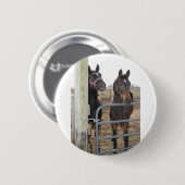 2 Barn Horses Ronde Button 5,7 Cm (Voorkant /achterkant)