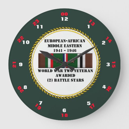 2 BATTLE STARS WWWII VETERAN GROTE KLOK (Voorkant)