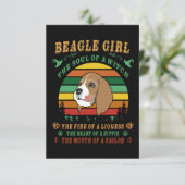 2 Beagle meisje hij ziel het vuur het hart de mond Bedankkaart (Staand voorkant)