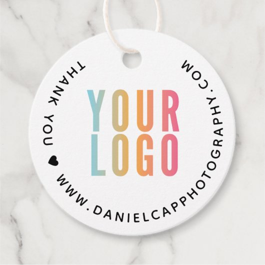 2" Bedankt Zakelijk Logo Witte Hanglabels Bedankjes Labels (Voorkant)